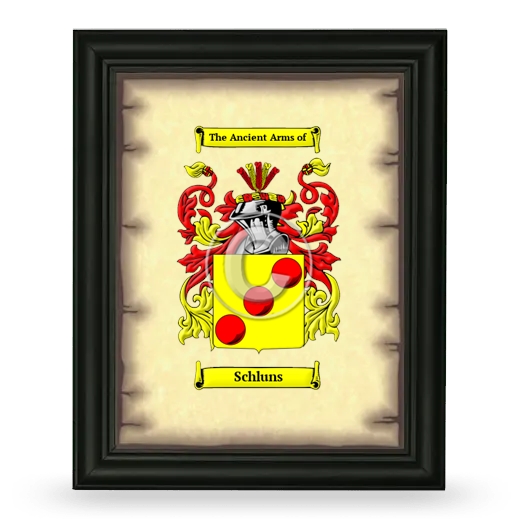 Schluns Coat of Arms Framed - Black