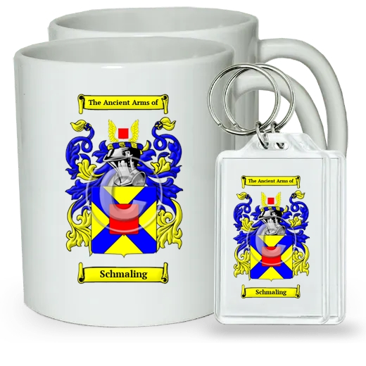 Schmaling Pair of Coffee Mugs and Pair of Keychains