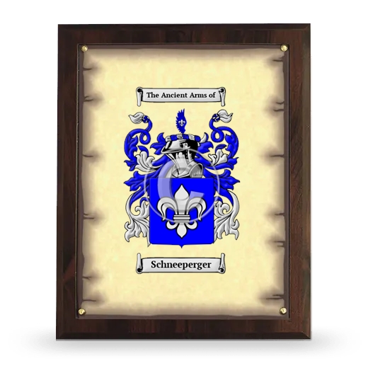 Schneeperger Coat of Arms Plaque