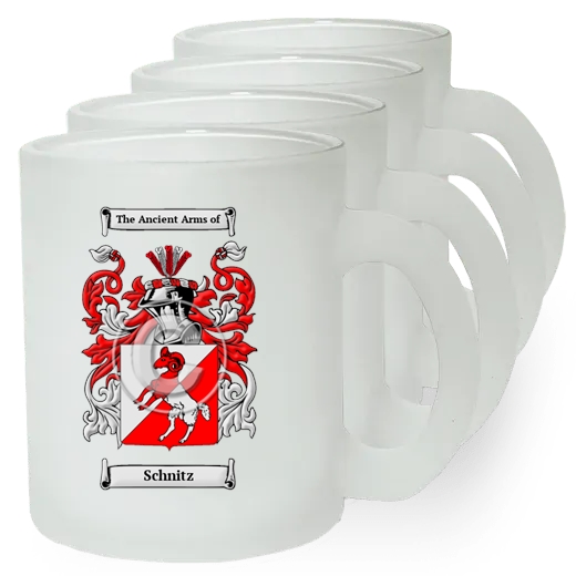 Schnitz Set of 4 Frosted Glass Mugs