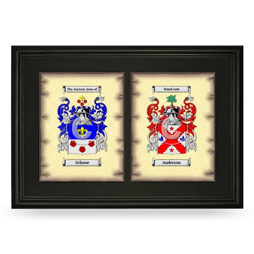 Double Coat of Arms Framed - Black