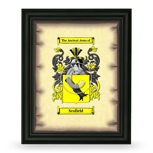 Scofield Coat of Arms Framed - Black