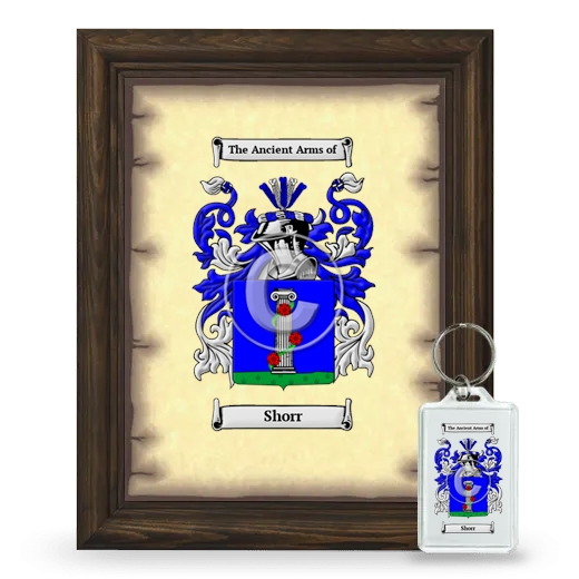 Shorr Framed Coat of Arms and Keychain - Brown