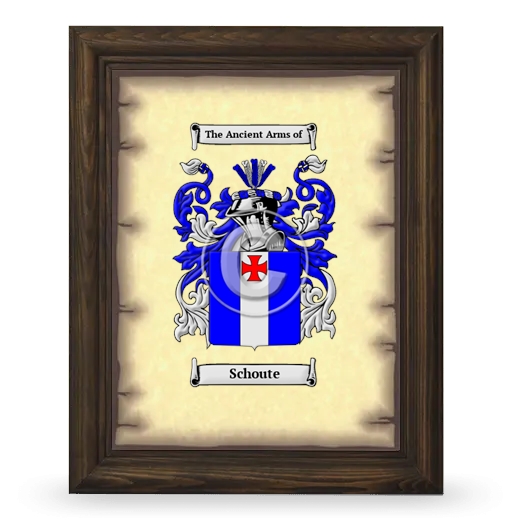 Schoute Coat of Arms Framed - Brown