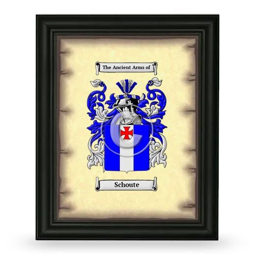 Schoute Coat of Arms Framed - Black