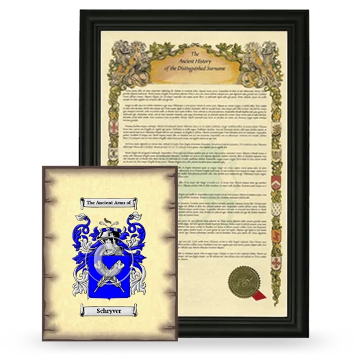 Schryver Framed History and Coat of Arms Print - Black