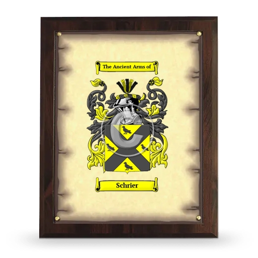 Schrier Coat of Arms Plaque