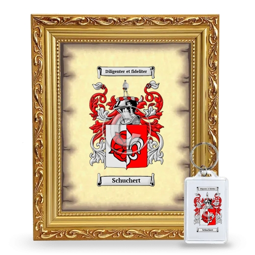 Schuchert Framed Coat of Arms and Keychain - Gold
