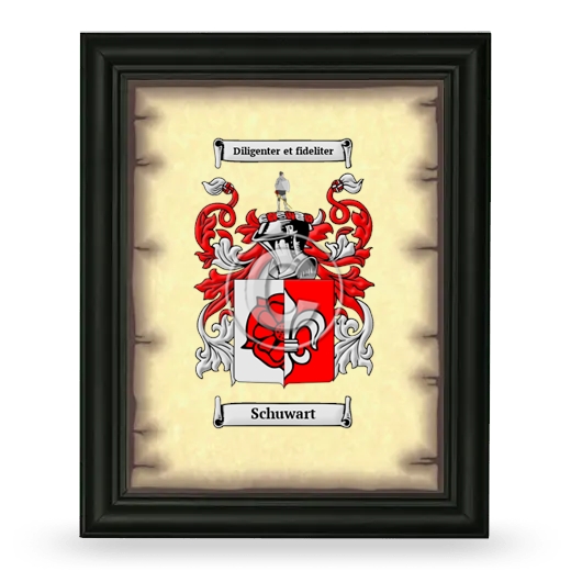 Schuwart Coat of Arms Framed - Black