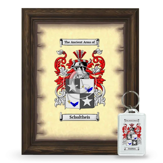 Schultheis Framed Coat of Arms and Keychain - Brown