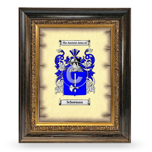 Schoeman Coat of Arms Framed - Heirloom