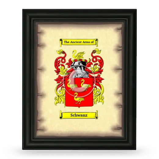 Schwanz Coat of Arms Framed - Black