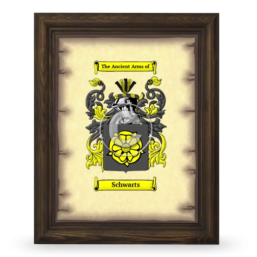 Schwarts Coat of Arms Framed - Brown