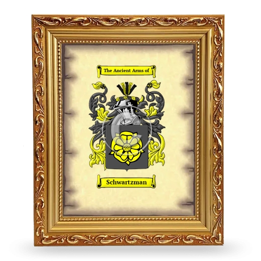 Schwartzman Coat of Arms Framed - Gold