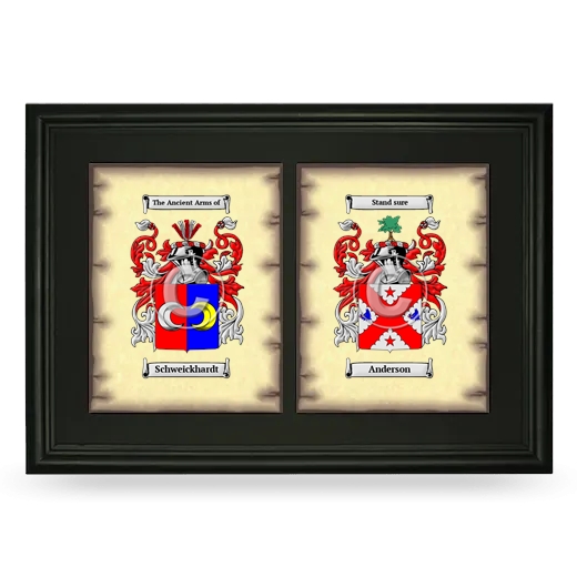 Double Coat of Arms Framed - Black