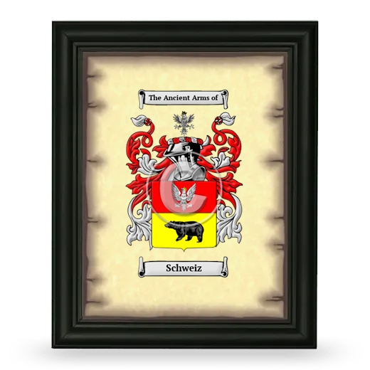 Schweiz Coat of Arms Framed - Black