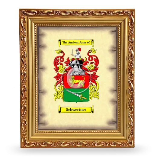 Schwertner Coat of Arms Framed - Gold