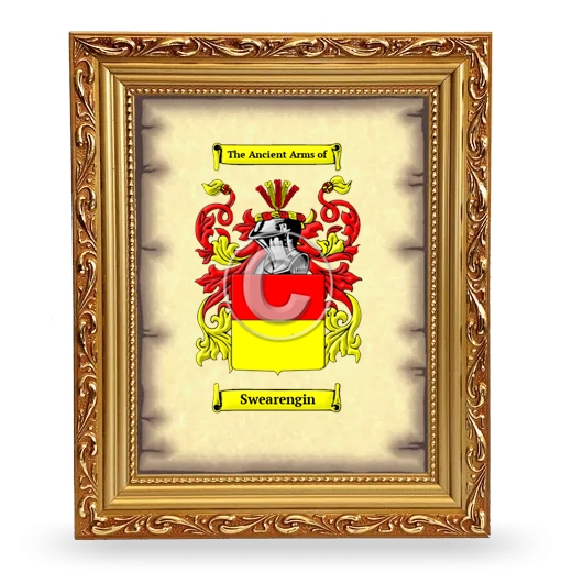 Swearengin Coat of Arms Framed - Gold