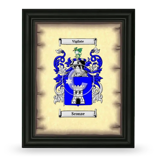 Sconze Coat of Arms Framed - Black