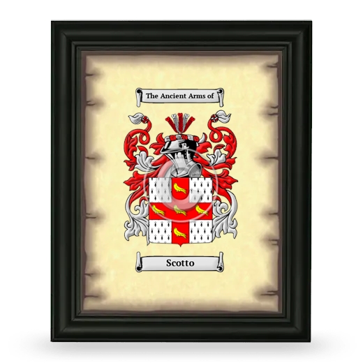 Scotto Coat of Arms Framed - Black