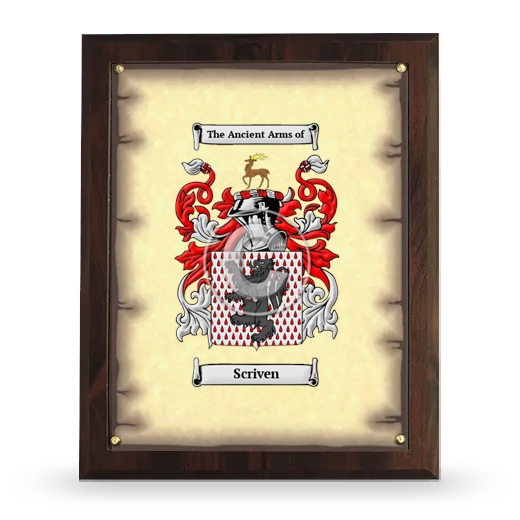 Scriven Coat of Arms Plaque