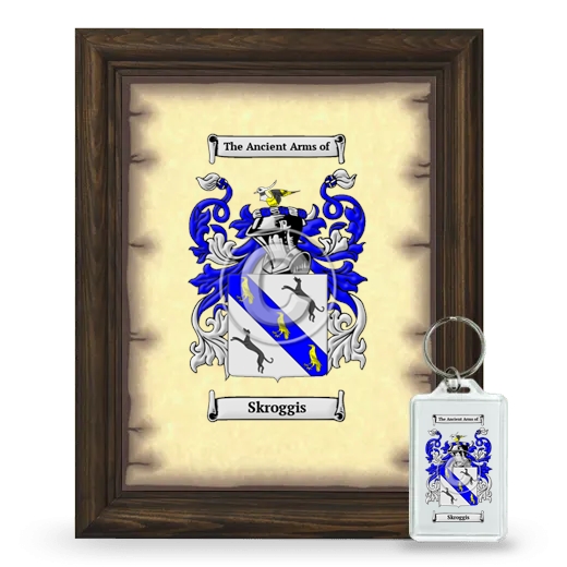 Skroggis Framed Coat of Arms and Keychain - Brown