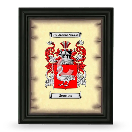 Scruton Coat of Arms Framed - Black