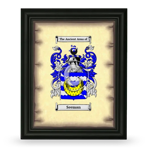 Seeman Coat of Arms Framed - Black