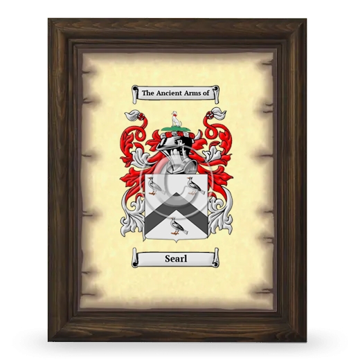 Searl Coat of Arms Framed - Brown