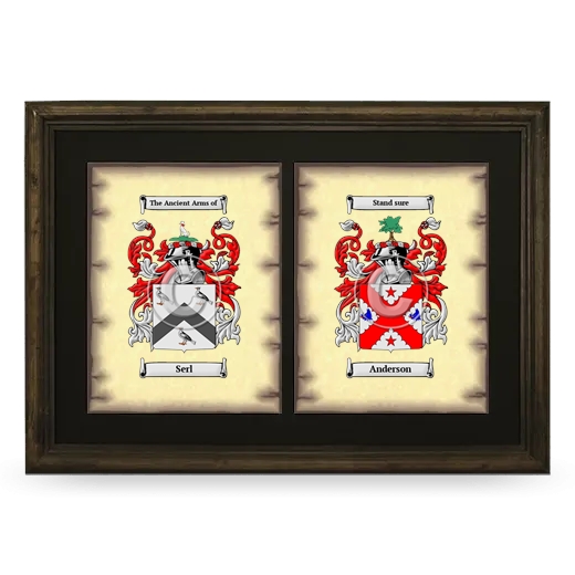 Double Coat of Arms Framed - Brown