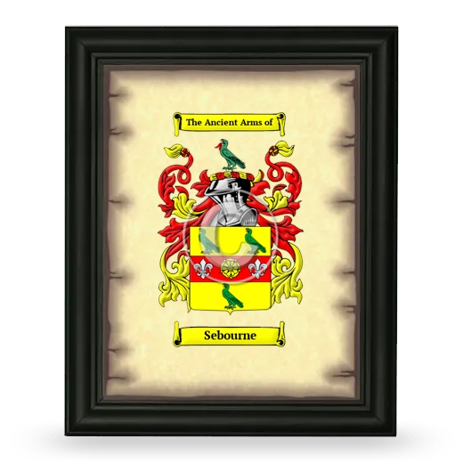 Sebourne Coat of Arms Framed - Black
