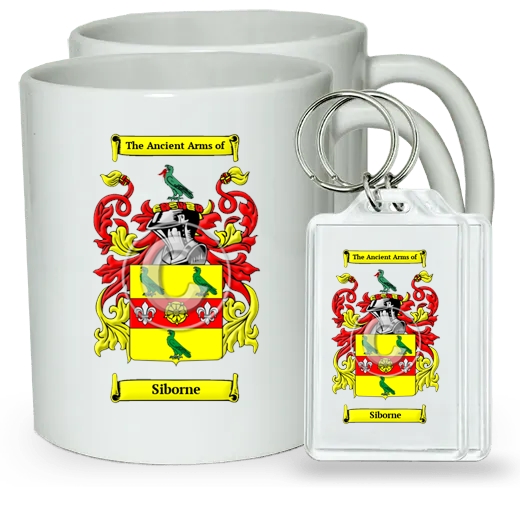 Siborne Pair of Coffee Mugs and Pair of Keychains