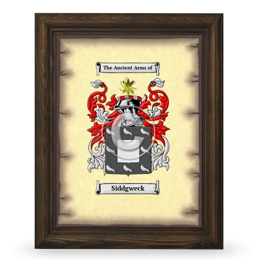Siddgweck Coat of Arms Framed - Brown