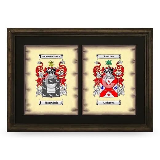 Double Coat of Arms Framed - Brown