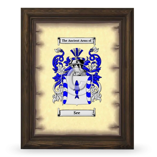 See Coat of Arms Framed - Brown