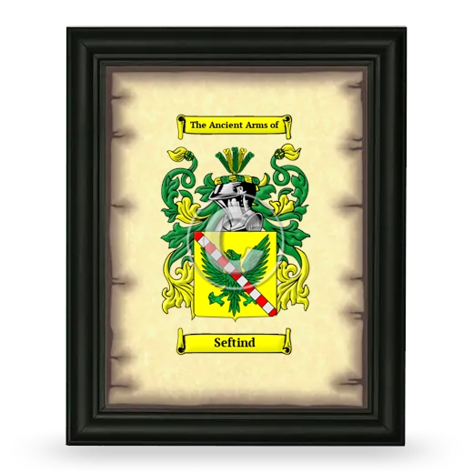 Seftind Coat of Arms Framed - Black