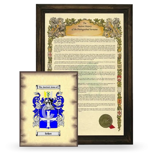 Seker Framed History and Coat of Arms Print - Brown