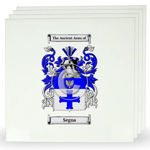 Segna Set of Four Large Tiles with Coat of Arms