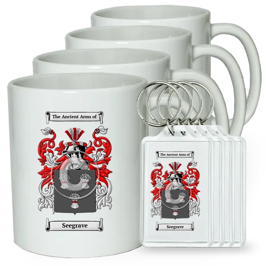 Seegrave Set of 4 Coffee Mugs and Keychains