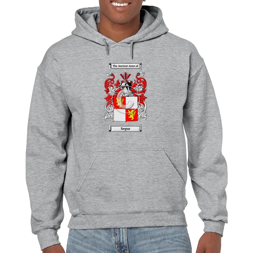 Segur Grey Unisex Coat of Arms Hooded Sweatshirt