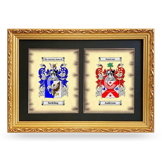 Double Coat of Arms Framed - Gold