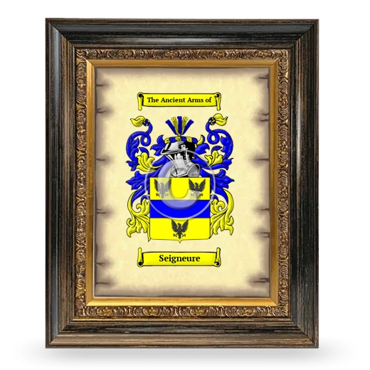 Seigneure Coat of Arms Framed - Heirloom