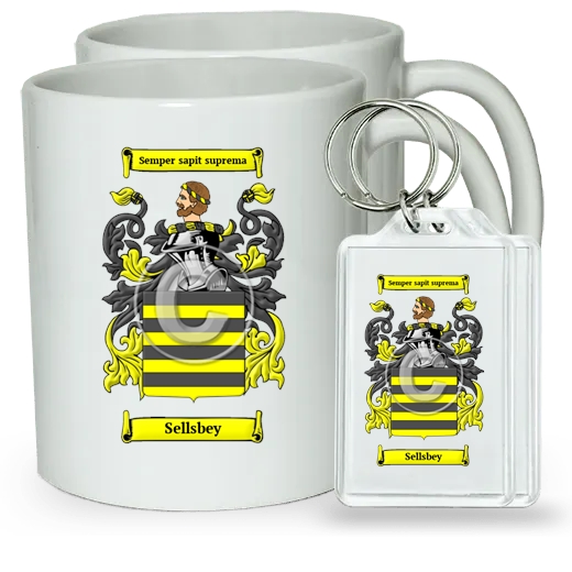Sellsbey Pair of Coffee Mugs and Pair of Keychains
