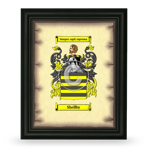 Shellby Coat of Arms Framed - Black