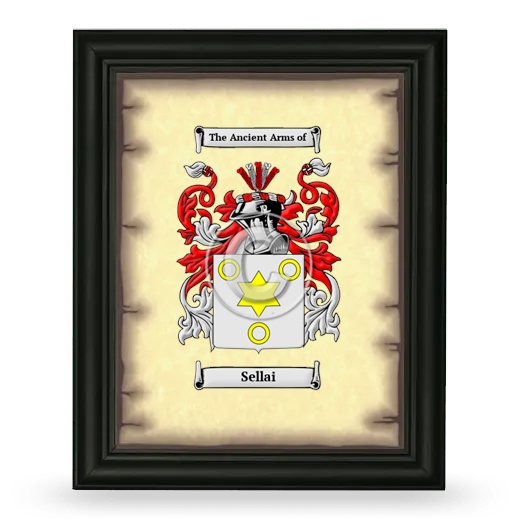 Sellai Coat of Arms Framed - Black