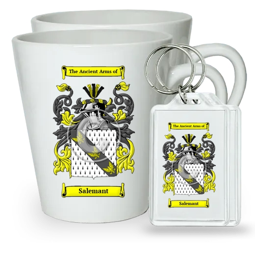 Salemant Pair of Latte Mugs and Pair of Keychains