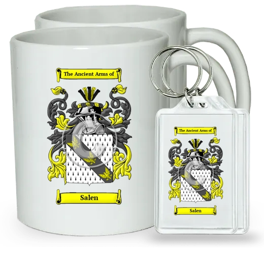 Salen Pair of Coffee Mugs and Pair of Keychains