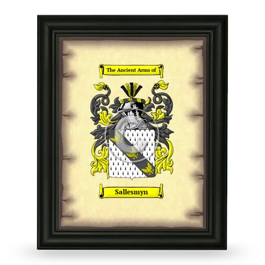 Sallesmyn Coat of Arms Framed - Black