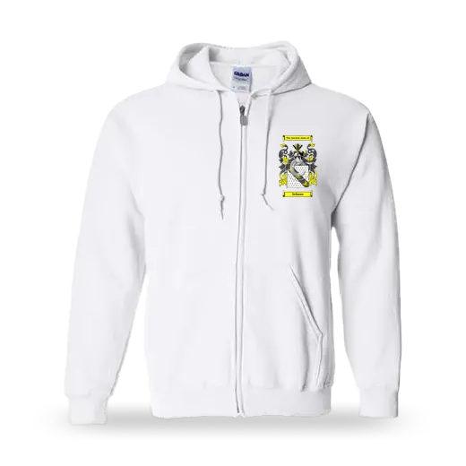 Selman Unisex Coat of Arms Zip Sweatshirt - White