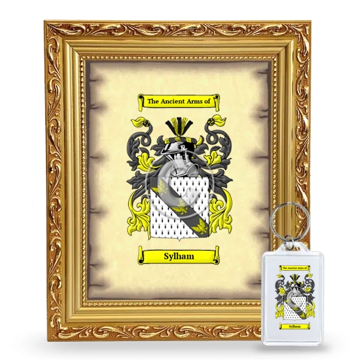 Sylham Framed Coat of Arms and Keychain - Gold